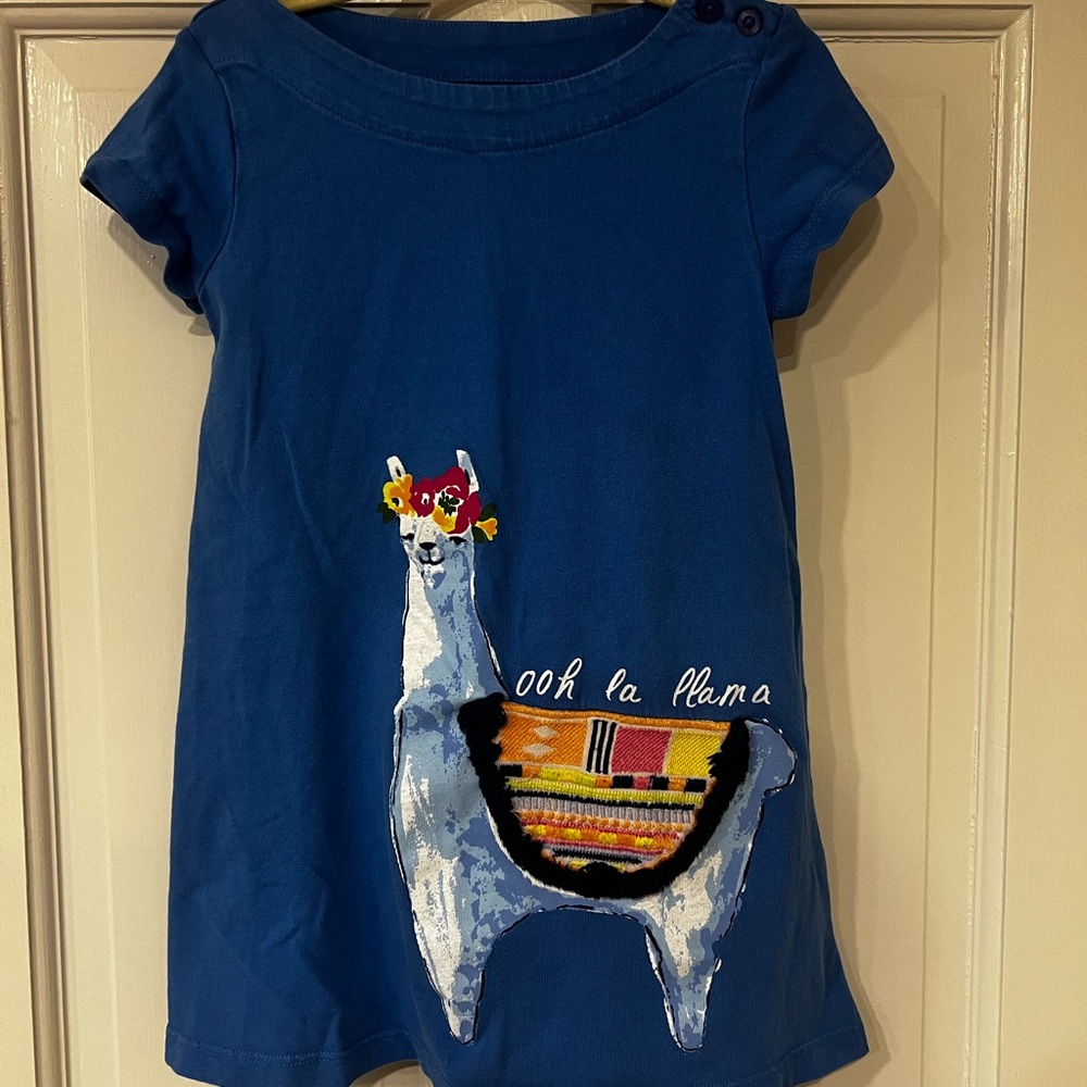 Blue Llama embroidered llama dress